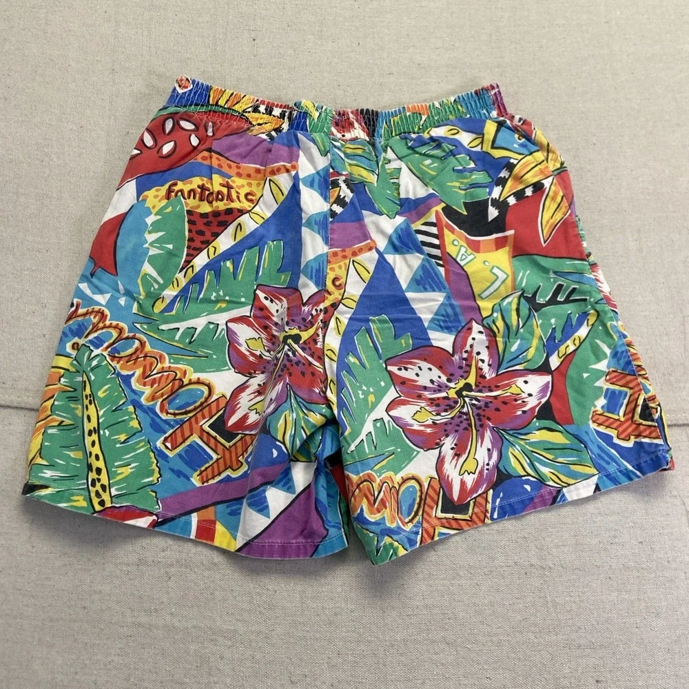 Club Caribe Shorts Mens M Floral Hawaii AOP Cotton Vintage 80s 90s Summer